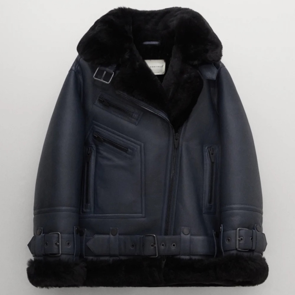 Brand New The Arrivals Moya Moto Jacket - Navy XS